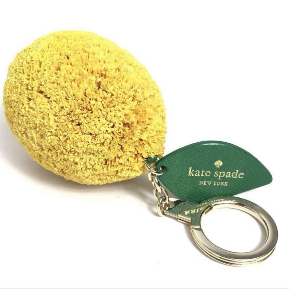 Kate Spade Raffia Lemon Bag Charm / Key Ring NWOT - Picture 2 of 2